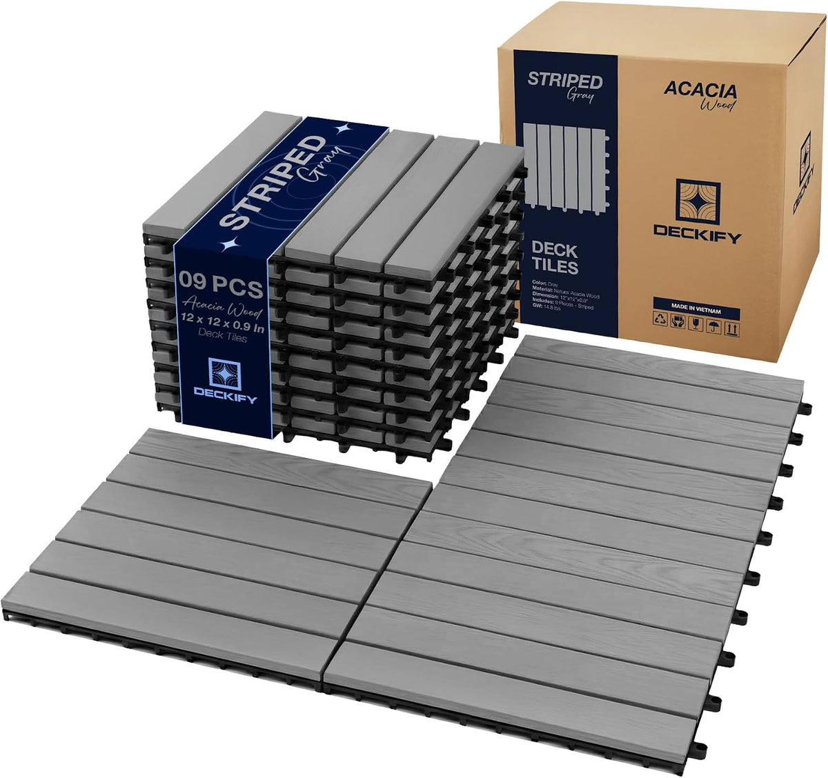 acacia interlocking deck tiles outdoor waterproof all weather, main product view