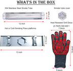 2X12'' Smoke Tube Kit for Pellet Smoker With Tray and Tube Cover | 5 Hours Billowing Smoke, Works with Any Grill or Smoker, smoke tube for pellet smoker, 2X12" Hexagonal smoke tube kit