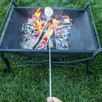 12 Marshmallow Roasting Sticks for Fire Pit - Extendable Smores Skewers | Wooden handle 32 inch telescoping forks with carry bag, perfect for hot dogs, campfire, BBQ, camping & backyard gatherings.