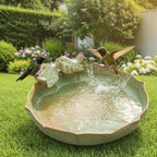 Ceramic Bird Bath for Outside on Ground，Heavy Duty Bird Feeders,Birdbath for Outdoors, Green Bird Baths Bowl for Garden,Table Deck, Balcony, Lawn (Bowl Only)