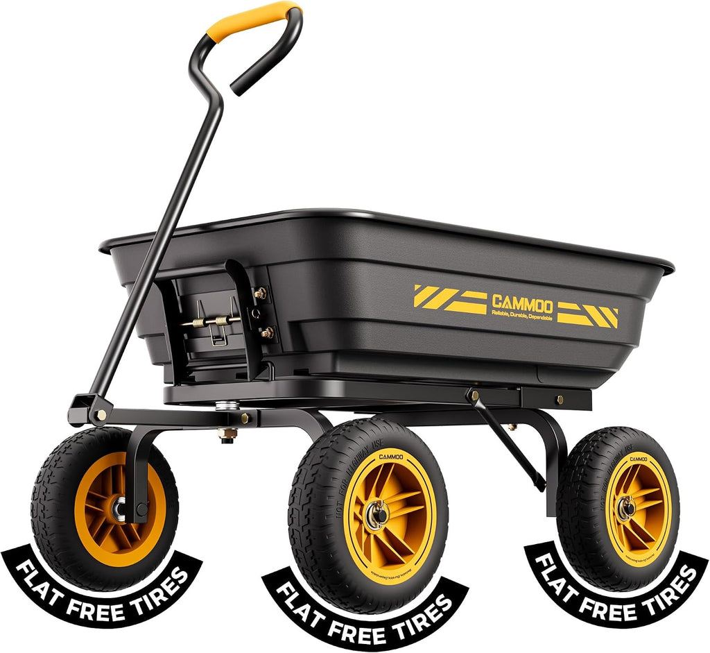 cammoo 10-in no-flat tires 600lb garden dump cart, main product view