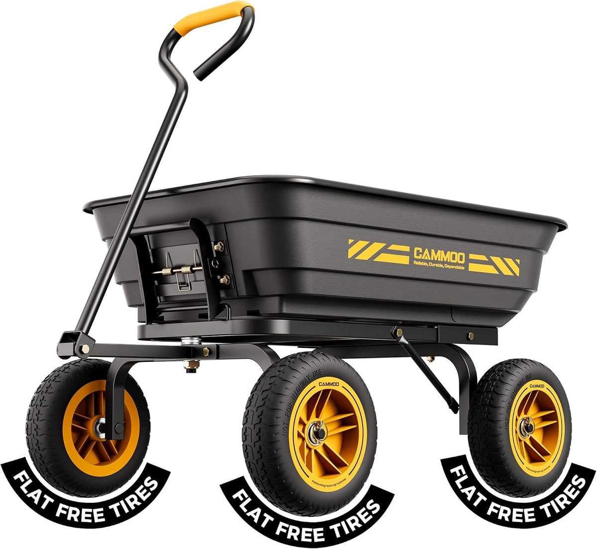 cammoo 10-in no-flat tires 600lb garden dump cart, main product view