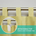 Exclusive Home Cabana Solid Indoor/Outdoor Light Filtering Hook-and-Loop Tab Top Curtain Panel Pair, 54"x63", Sundress