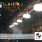 LED Construction String Lights 100FT, 10000 LM, 5000K Daylight LED String Work Lights, 100W Temporary Lighting for Job Site Outdoor Indoor, IP65 Waterproof Temporary Construction Lights, ETL Listed