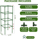 3 Pack Tomato Cages,Square Tomato Plant Stakes Support Cages Trellis for Garden Climbing Vegetables Flowers Fruits,Extra Bold