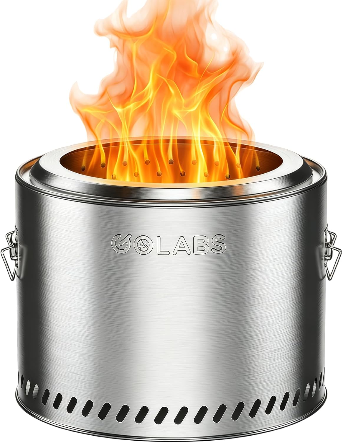 golabs fp1 smokeless portable fire pit, 19.5" stainless, main product view