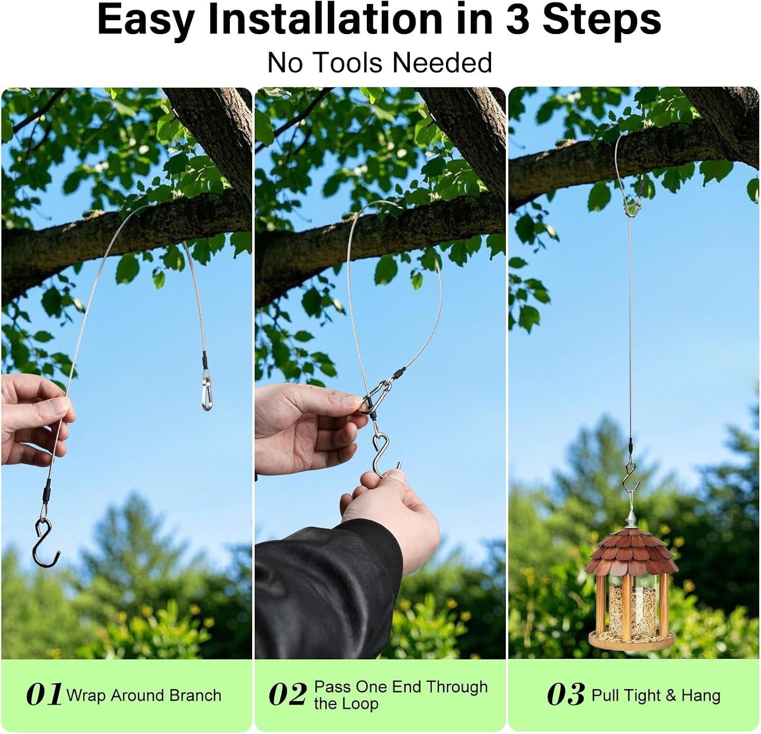 6pcs 23.6in Hanging Chain Cable with Carabiner &S Hook,88lb Load | Tool-Free Installation,for Planters, Lanterns, Outdoor Yard Christmas Decorations