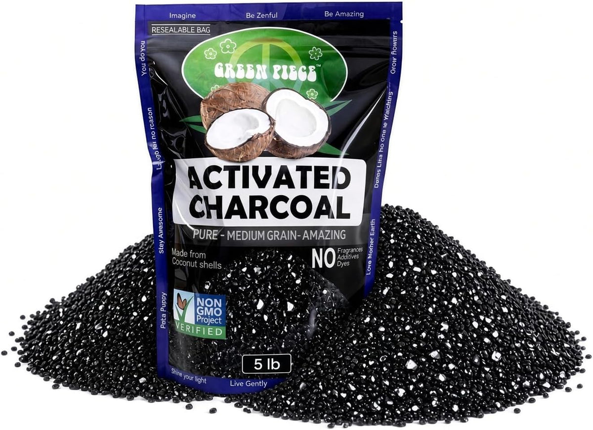 green piece activated charcoal coarse grain - 5, main product view