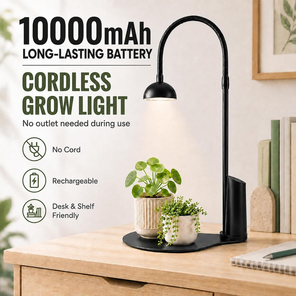 rechargeable grow light,cordless desk lamp for indoor small shown in use
