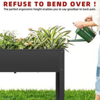 32" rolling raised garden bed with wheels, metal, side view