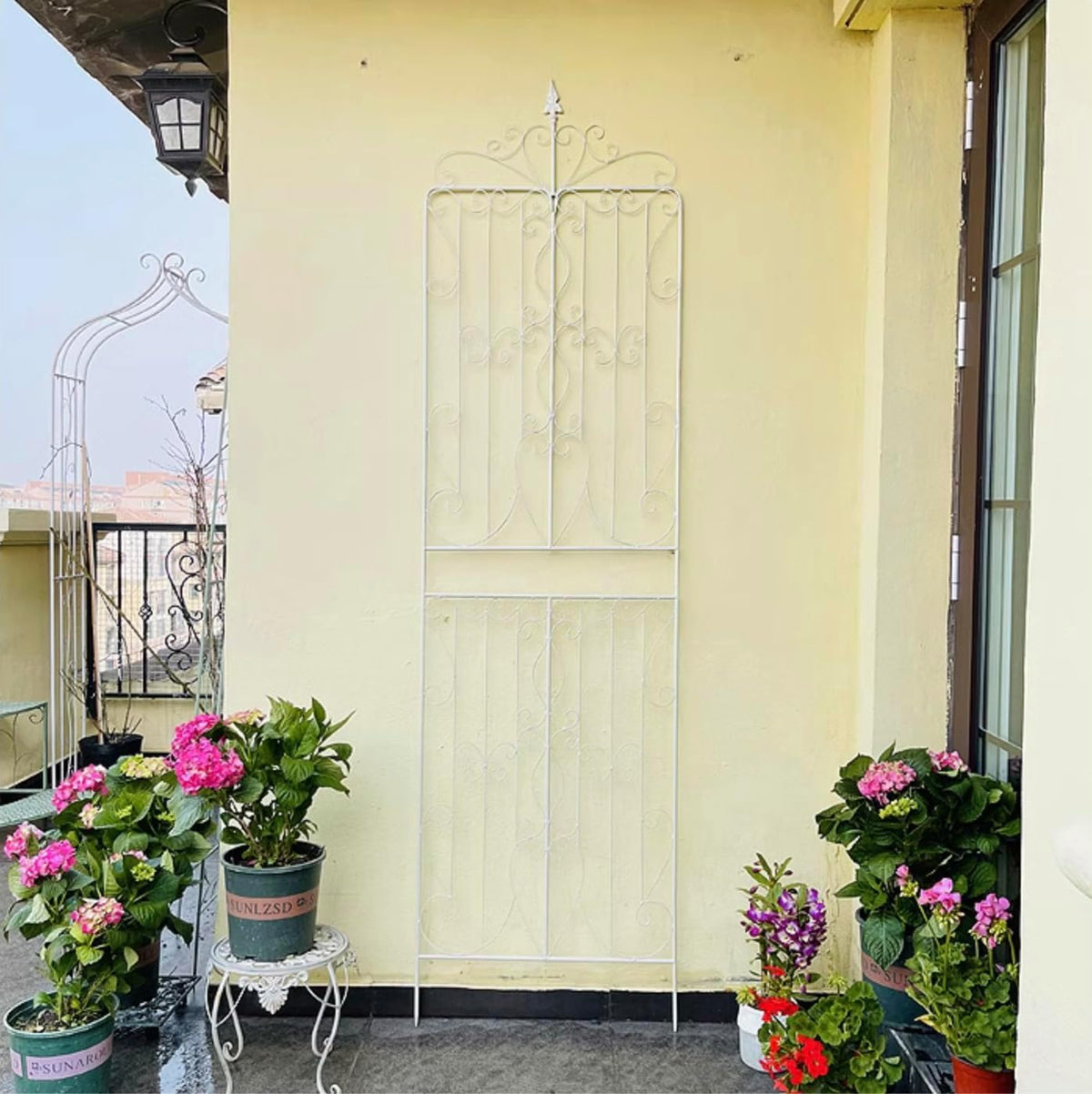 sungmor 2 pack large garden trellis, 92.5 inch, side view