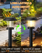 ALEPOD Solar Pathway Lights Outdoor - 10 Pack Solar Powered Garden Lights Waterproof IP65, Decor Landscape Lighting with Three Lighting Modes for Yard, Lawn, Walkway, Driveway, Warm White