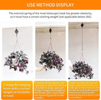 6PCS Adjustable Retractable Plant Pulley Hangers - Versatile Height Hooks for Hanging Baskets, Flower Pots, and Bird Feeders