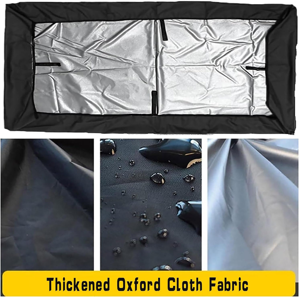 Outdoor Swing Canopy Replacement Cover, 2-3 Seater 210D Coated Oxford Fabric Porch Swing Canopy, UV-Resistant and Waterproof Hammock Top Cloth(Blue,213x122x23cm/84x48x9in)