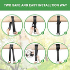 Tree Swing Hanging Kit, Tree Swing Straps, DIORES Hammock Straps With Loops Set Of 2 Holds 2100 Lbs With 2 Safe Lock Snap Hooks , Perfect For Tree Swing & Hammocks,Easy & Fast To Installation, 5 FT | Set Of 2 Holds 2100 Lbs With 2 Safe Lock Snap Hooks