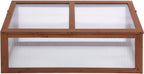 outsunny wooden framed polycarbonate cold frame greenhouse for, front angle view