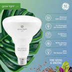 GE Grow Lights for Indoor Plants, BR30 Indoor Floodlight, LED Light Bulbs for Seeds and Greens with Balanced Spectrum, 25,000 Hours Lifespan, 16 PPF, 2 Pack (Packaging May Vary)