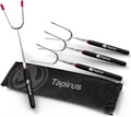 Marshmallow Roasting Sticks | Set of 4 Extra Long Retractable Campfire Sticks | Protect Kids with Insulated Handles | Extendable Smore & Hot Dog Skewers | Heavy Duty Metal Camping Accessory