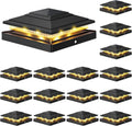 aponuo solar post cap lights 16-pack, black ip64, main product view