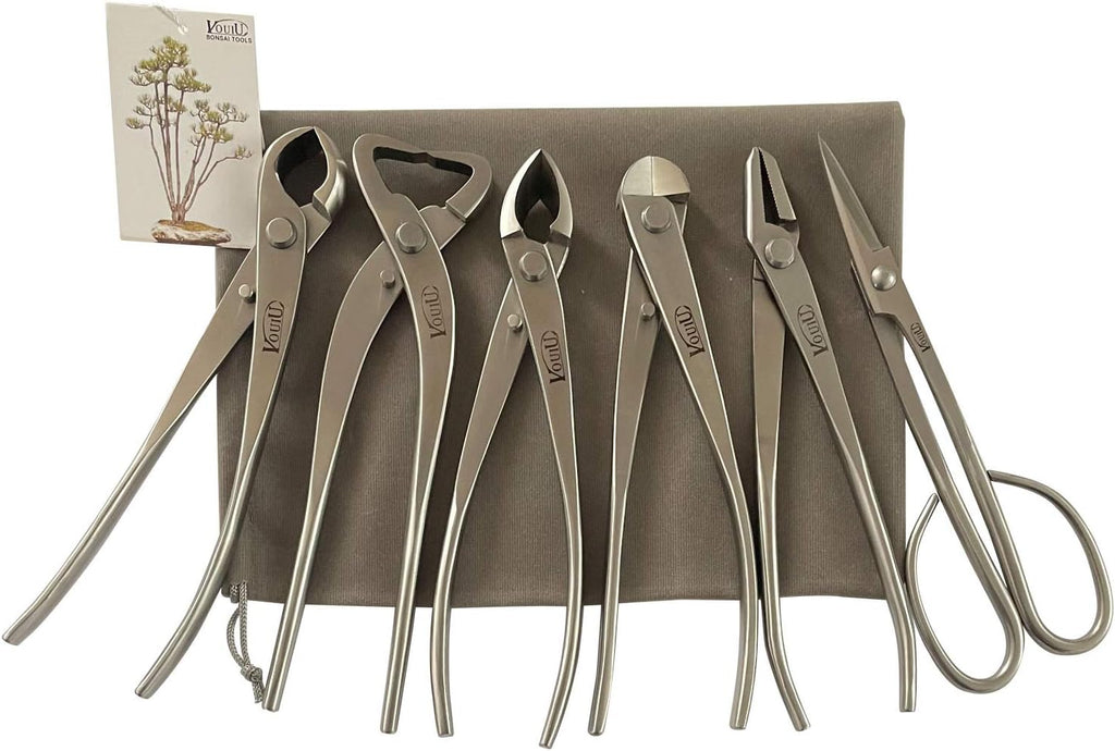 vouiu 6-Piece Bonsai Tool Set,Knob Cutter,Trunk Splitter,Concave Cutter,Wire Cutter,Jin Pliers,Bonsai Scissors