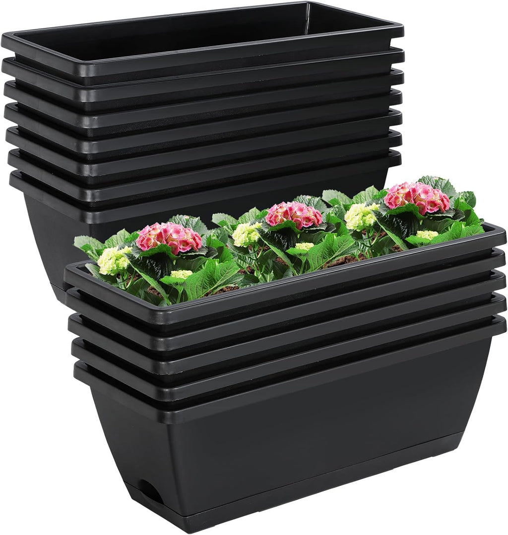 17inches rectangle planter box with drainage holes and, main product view
