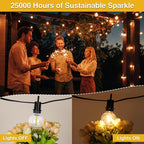 ZJOJO 60FT Outdoor String Lights, G40 Globe Outdoor Lights with 30 Shatterproof LED Bulbs (2 Spare), 2700K Hanging Waterproof Patio Light, Connectable String Lights for Outside Backyard Porch Party