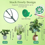 10 Pack Stackable Plant Support Stakes, 75inch Climbing Plant Sticks Structures for Monstera with Garden Ties, Durable Alternative to Moss Pole for Indoor Outdoor Plants