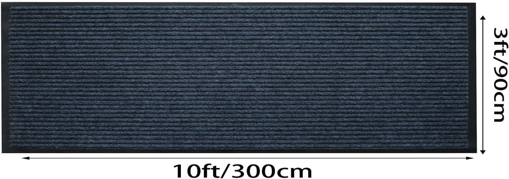SRDDQLC Commercial Grade Runner Rug Brush Step Entrance Mat 3' x 10' Dual Ribbed Doormat with Waterproof Rubber Backing Home Office Hotel Corridor Indoor Outdoor Runner Rug Grey