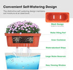 VIVOSUN Self-Watering Planters, 8-Pack 10.5 Inch Compact Rectangular Window Herb Planter Box with 10 PCS Plant Labels, Plant Container for Basil, Flowers, Succulents, Indoor & Outdoor