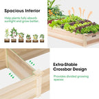 VIVOSUN 8×2Ft Wooden Raised Garden Bed, 97 x 25 x 11 Inches, Outdoor Wood Planter Box with Gloves and a Liner for Garden, Patio, Balcony, Backyard and Outdoors