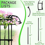 65-Inch Garden Trellis for Climbing Plants,Heavy-Duty Metal Obelisk with Mushroom Top,Stable Support for Potted Clematis,Tomato,Cucumber,Rose,Pea & Vine
