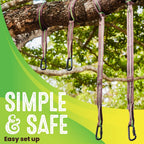 Swurfer Tree Swing Hammock Straps –Hanging Kit for Hammock, Tree Swings, Durable, Weatherproof, Rust Free, Secure Lock Snap Carabiners Included, Weight Limit 2200 lbs Per Strap (5 Feet - 2 Straps)