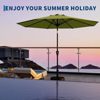 Garvee 10FT Patio Umbrella - Outdoor Table Umbrella with Smooth Crank Lift, Push Button Tilt and 8 Sturdy Ribs - Market Umbrella UV Protection Waterproof for Pool, Deck, Yard, Garden (Apple Green)