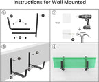 Y&M 6 Pack Adjustable Planter Box Brackets (6 to 12.5 in), Universal Window Box Brackets, Heavy Duty Iron Flower Box Wall Mounting Hooks for Balcony, Fences, Patio, and Garden - Black