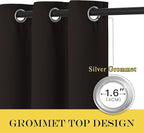 NICETOWN Bedroom Curtain Room Darkening Drapery 102 inches Length - Home Fashion Thermal Insulated Grommet Room Darkening Curtain for Living Room (Toffee Brown, 1 Panel, 52 x 102 inches)