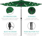 Best Choice Products 10ft Solar Polyester LED Lighted Patio Umbrella w/Tilt Adjustment and UV-Resistant Fabric