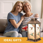 YHmall 5.5 x 13.8 Inch Hummingbird Solar Lanterns Outdoor Waterproof | Birthday Gifts for Women Mom and Grandma, Hanging Decorative Solar Lantern for Garden Yard Lawn Patio Decor