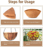 LAVEVE Coco Coir Liner Replacement for Plant Hanging Basket, 2 PCS 16 Inches Round Thick Coconut Fiber Liners for Garden Flowers Vegetables Pot, Box Planter | 100% Natural Round Thick Coconut Fiber Liners for Garden Flowers Vegetables Pot, Box Planter
