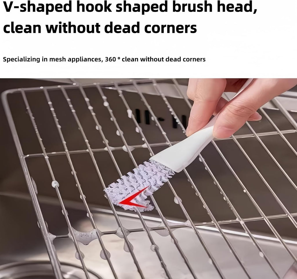 2 Pack Oven, Stove & BBQ Cleaning Brush Set with Scraper Heads, for BBQ Grates, Kitchen Crevices, Oven Racks and Bird Cage Dead Corner Gap Brush