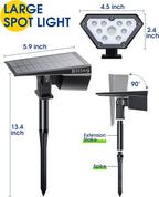 Biling Solar Spot Lights Outdoor, 2-in-1 Solar Landscape Lights 12 LED Bulbs Solar Powered Lights IP67 Waterproof Adjustable Wall Light for Patio Pathway Yard Garden Driveway Pool - White(6 Pack)