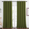 NICETOWN Blackout Curtains 84 Inch Length, Thermal Insulated Curtains for Bedroom Grommet Energy Saving Room Darkening Drapes for Living Room Window, 1 Panel, Olive Green, 66" W x 102" L