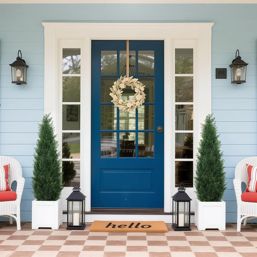 3ft artificial cedar topiary trees for outdoors, uv, close-up detail