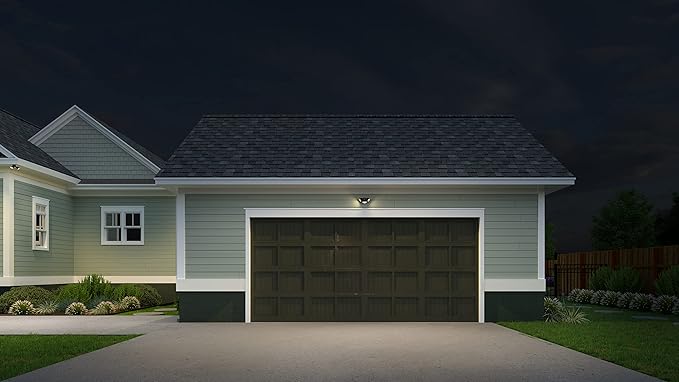 Lithonia Lighting HomeGuard 2-Light LED Outdoor Flood Lights, Motion Sensor Outdoor Lights with Dusk to Dawn, Adjustable Lumens and Color, Round Heads, White (HGX LED 2RH ALO SWW2 120 PIR WH M2)