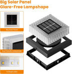 APONUO Solar Post Cap Lights, 12-Pack IP65 Waterproof for 4x4 Posts, 20 Lumens Deck Post Lights Solar Powered Outdoor – Perfect for Fence, Patio, Garden,Decor, Black