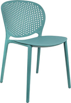2xhome Set of 4 Patio Dining Chairs | Modern Stackable Outdoor Pool Side Chair | Weather Resistant Plastic for Yard, Porch, Balcony, Kitchen, Teal