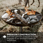 gasone 23 in outdoor– wood burning fire pit, side view