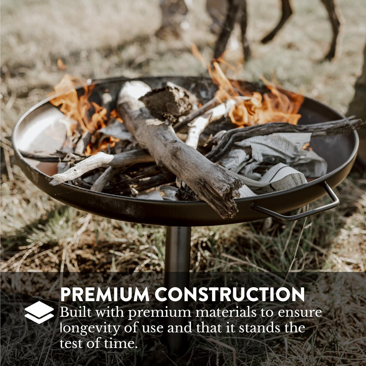 gasone 23 in outdoor– wood burning fire pit, side view