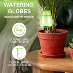 4 Pcs Plant Watering Globes Self Watering Planter Insert Plants Top Fill Water Device Plastic Water Bulbs Slow Release Terracotta for Plants, Green