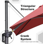 PURPLE LEAF 10' X 13' Square Cantilever Umbrella Patio Umbrella with Base Outdoor Umbrella Aluminum Offset with 360-degree Rotation for Garden Deck Pool Patio Terra