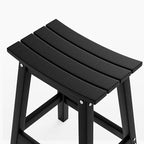 VINGLI 24 Inch Outdoor Bar Stools Set of 4, HDPE Weather Resistance Counter Height Bar Stools Durable Heavy Duty Patio Chairs for Bar Deck Balcony Kitchen Counter and Yard (Black, 24 Inch 4 PC)